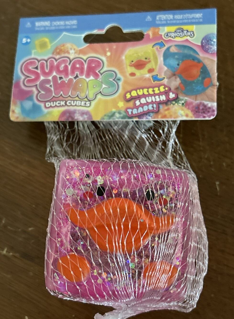 Sugar Swaps Duck Cube Pink Glitter Squishy Sensory Toy ORB Curiosities New